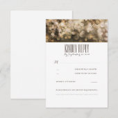Gouden String Lights Rustieke Bruiloft RSVP Kaarte Kaartje (Voorkant / Achterkant)
