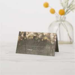 Gouden String Lights Rustieke Houten Schuur Bruilo Plaatskaartje