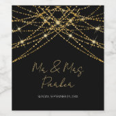 Gouden string wijn etiket (Enkel label)