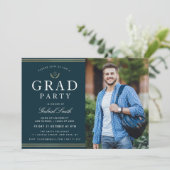 gouden strips wet foto afstudeerder partij kaart (Staand voorkant)
