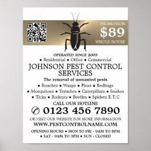 Gouden strook - Zwarte kakkerlak - ongediertebestr Poster