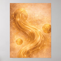 Gouden Stroom Abstracte Wandkunst – Luxe Gouden En