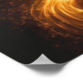 Gouden Stroom Donkere Abstracte Wandkunst – Luxe G Poster (Hoek)