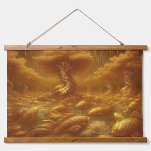 Gouden Stroom Hangend Wandkleed (Voorkant)