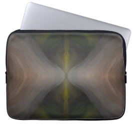 Gouden Stroom – Radiale Kleurverloop Kunst Laptop Sleeve