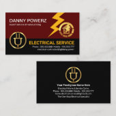 Gouden stroomstekker blikseminslag visitekaartje (Voorkant / Achterkant)