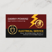 Gouden stroomstekker blikseminslag visitekaartje (Voorkant)