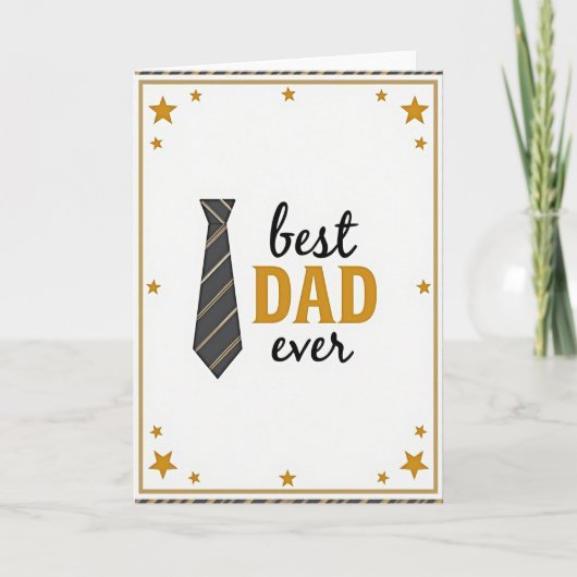 Gouden stropdas Beste papa ooit kaart (Voorkant)