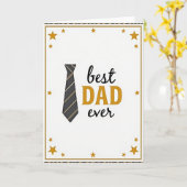 Gouden stropdas Beste papa ooit kaart (Gele Bloem)