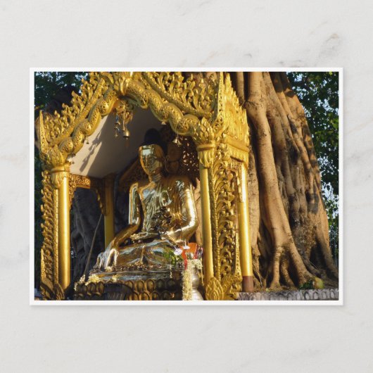 gouden stupa buddha briefkaart (Voorkant)