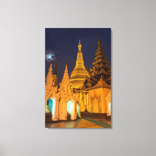 Gouden Stupa En Tempels Canvas Afdruk