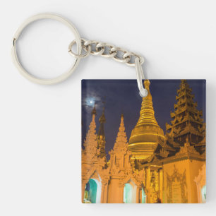 Gouden Stupa En Tempels Sleutelhanger