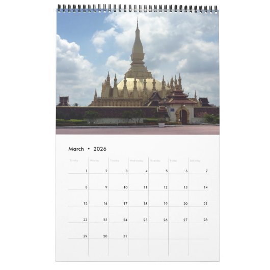 gouden stupa laos kalender (Mar 2026)