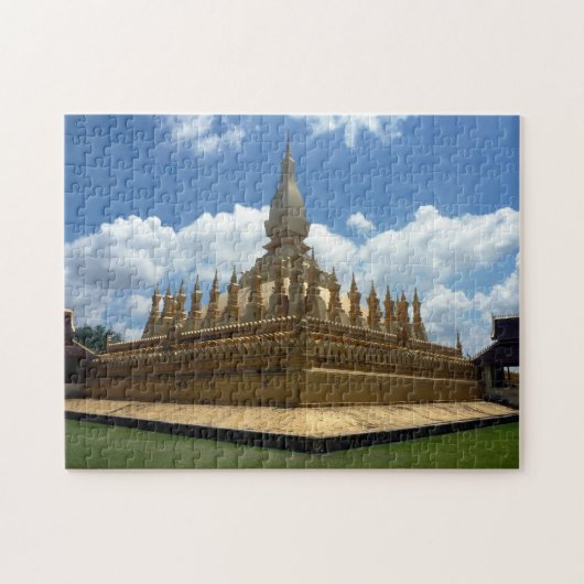 gouden stupa laos legpuzzel (Horizontaal)