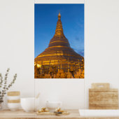 Gouden Stupa Pagoga Poster (Keuken)