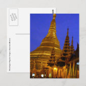 gouden stupa shwedagon nacht briefkaart (Voorkant / Achterkant)