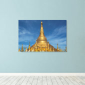Gouden Stupa-tempel Canvas Afdruk (Insitu (Houten vloer))