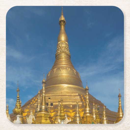 Gouden Stupa-tempel Kartonnen Onderzetters (Voorkant)