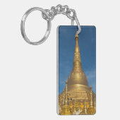 Gouden Stupa-tempel Sleutelhanger (Voorkant Links)
