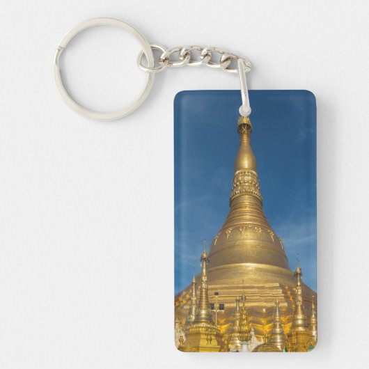 Gouden Stupa-tempel Sleutelhanger (Voorkant)