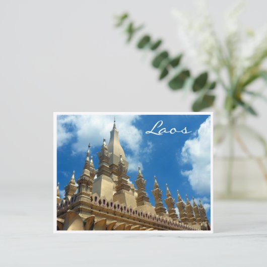 gouden stupa topjes briefkaart (Staand voorkant)