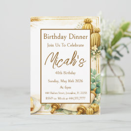 Gouden Succulenten Eucalyptus Scroll Luxe Modern Kaart