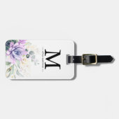 Gouden Succulenten Groene Monogram Bagage Label (Voorkant horizontaal)