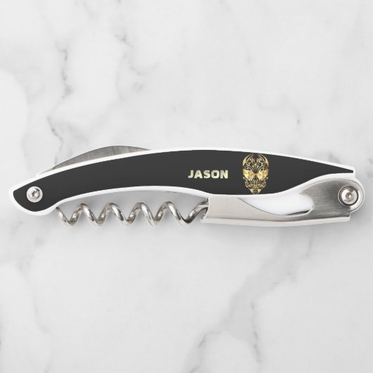 Gouden suikerschedel kurkentrekker (Achterkant)