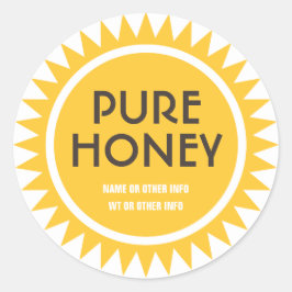 Gouden Sun Ronde Honing Jar Label