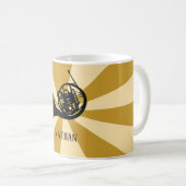 Gouden Sunburst Franse hoorn messing muziekinstrum Koffiemok (Voorkant rechts)