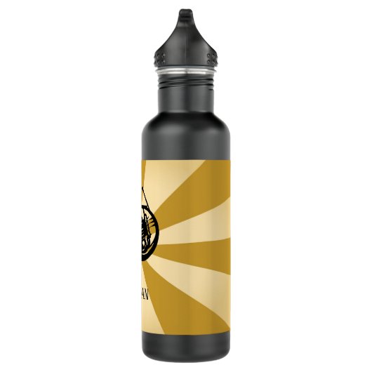 Gouden Sunburst Franse hoorn messing muziekinstrum Waterfles (Rechts)