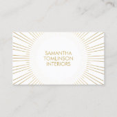 Gouden Sunburst op witte interieurontwerper Visitekaartje (Voorkant)