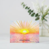 Gouden Sunset Sun Mandala Waterverf Zee Briefkaart (Staand voorkant)