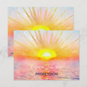 Gouden Sunset Sun Mandala Waterverf Zee Briefkaart (Voorkant / Achterkant)