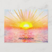 Gouden Sunset Sun Mandala Waterverf Zee Briefkaart (Voorkant)