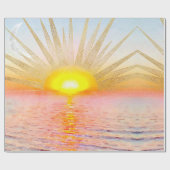 Gouden Sunset Sun Mandala Waterverf Zee Cadeaupapier (Vlak)