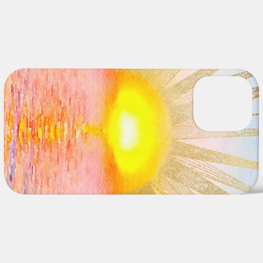 Gouden Sunset Sun Mandala Waterverf Zee Case-Mate iPhone Case (Achterkant (horizontaal))