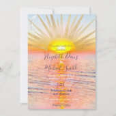 Gouden Sunset Sun Mandala Waterverf Zee Kaart (Voorkant)