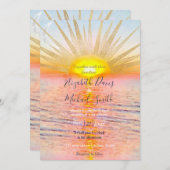 Gouden Sunset Sun Mandala Waterverf Zee Kaart (Voorkant / Achterkant)