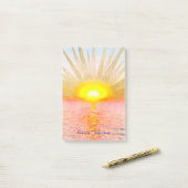 Gouden Sunset Sun Mandala Waterverf Zee Post-it® Notes (Op bureau)