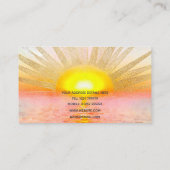 Gouden Sunset Sun Mandala Waterverf Zee Visitekaartje (Achterkant)