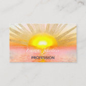 Gouden Sunset Sun Mandala Waterverf Zee Visitekaartje (Voorkant)