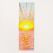 Gouden Sunset Sun Mandala Waterverf Zee Yogamat (Achterkant)