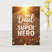 Gouden Superheld Vader Kaart (Gele Bloem)