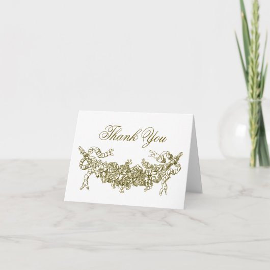 Gouden Swag Romantische Dank Kaarten (Voorkant)