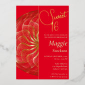 Gouden Sweet 16 uitnodiging (Voorkant)