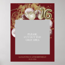 Gouden Sweet 16 Verjaardagsballonnen Foto Prop Bur