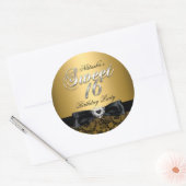 Gouden Sweet Sixteen Jewel Bow & Lace Sticker (Envelop)