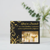 Gouden Swirl 40e verjaardag Kaart (Staand voorkant)