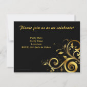 Gouden Swirl 40e verjaardag Kaart (Achterkant)